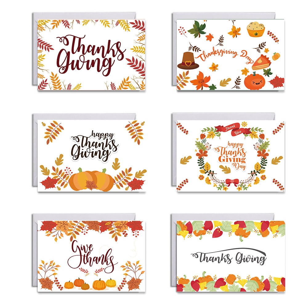 Fall Thanksgiving Blessing Commemorative Greeting Cards Set of 6 Happy ...